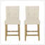 Ensemble de 2 tabourets de comptoir capitonnés contemporains en tissu, boutons, 26 po, beige-58606038-58606036