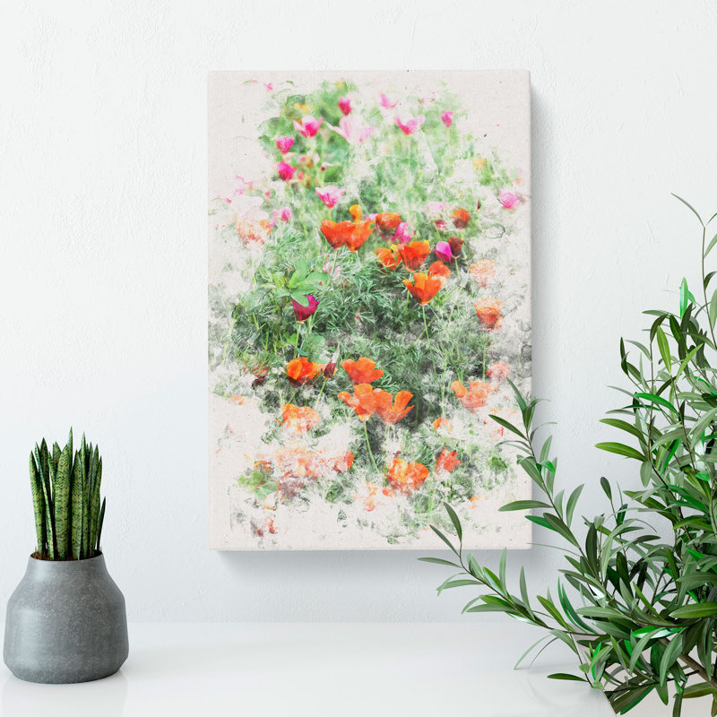 Poppy Field - Wrapped Canvas, 91cm H x 60cm W x 3cm D