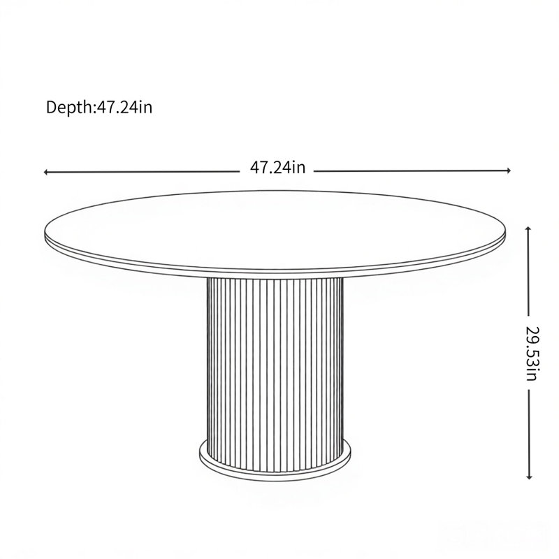 Table de salle à manger de luxe française simple et légère, Blanc cassé