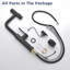 Robinet de cuisine GT noir mat à poignée simple avec affichage de la température, robinets de cuisine à grande arche