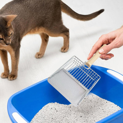 Cat Litter Scoop Metal Sifter With Wooden Handle