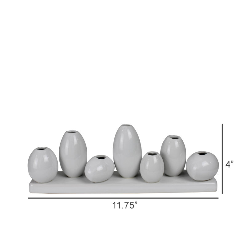 Ensemble de 7 vases ovales en céramique