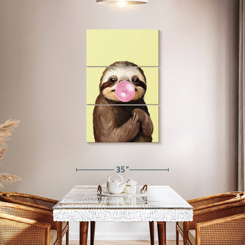 Ketti Bubble Gum Sloth I, 65" H x 42" W