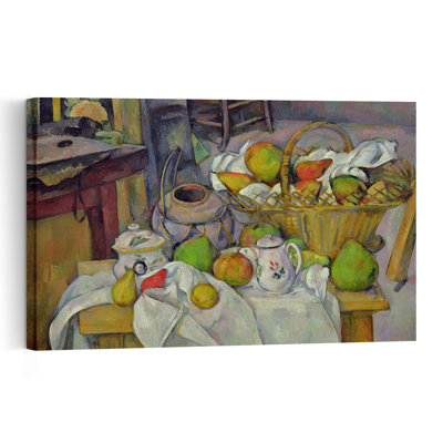 Nature morte au panier, 1888-1890, estampe murale abstraite contemporaine représentant des fruits