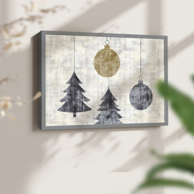 «Chirstmas Art» - CX III - Reproduction encadrée - Restickable, H 16 po x l 20 po, Gris