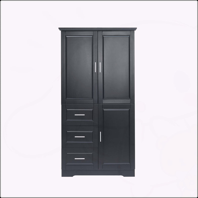 Versatile Storage Cabinet with Multiple Compartments for Various Spaces, Black