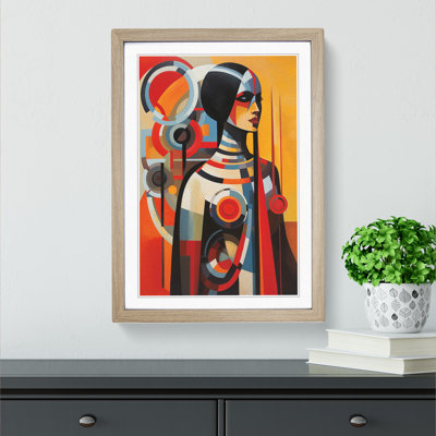 Indian Woman Constructivism No.4 - Single Picture Frame Print on Wood