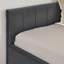 Structure de lit double pleine grandeur avec deux tiroirs - Velours gris pour la chambre à coucher