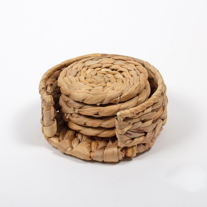 Bamboo Round 4 Piece Coaster Set