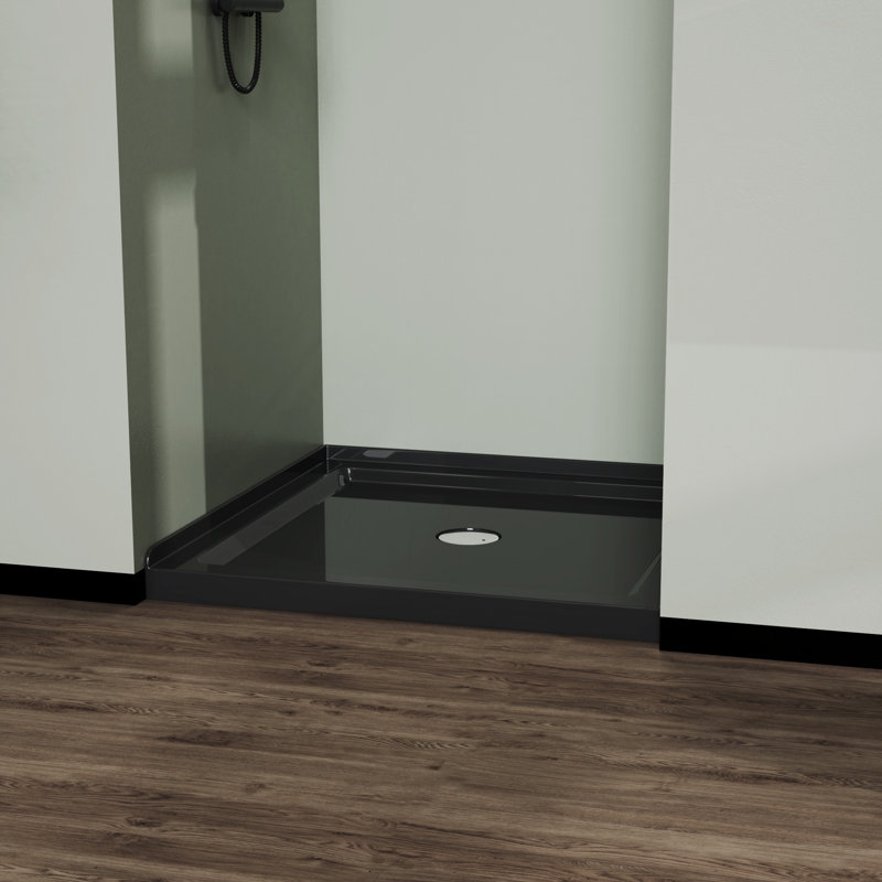 Black Shower Pan 36 In X 36 In Shower Base Single-Threshold
