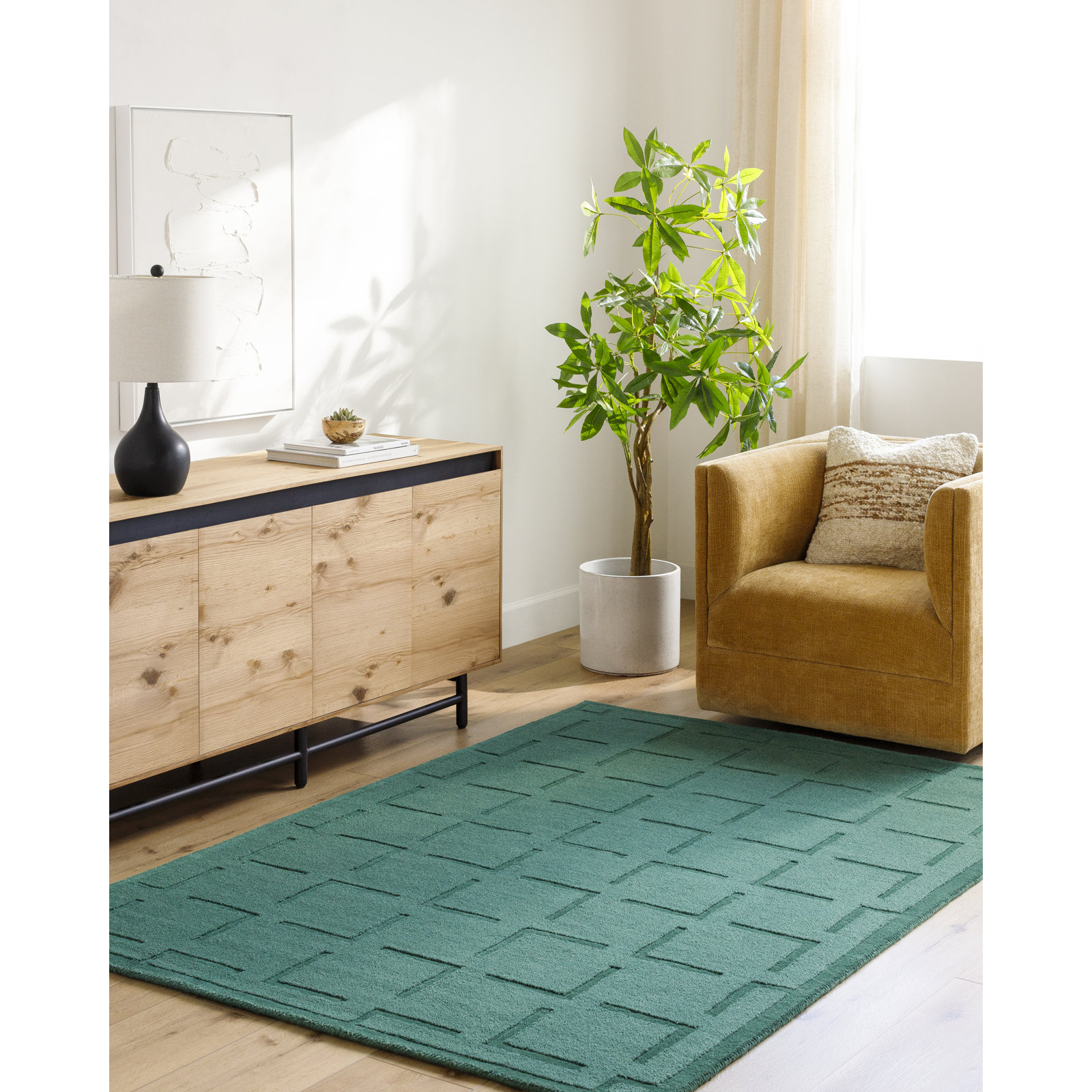 Loretto Hand-Loomed Geometric Rug, Rectangle 5'7" x 6'