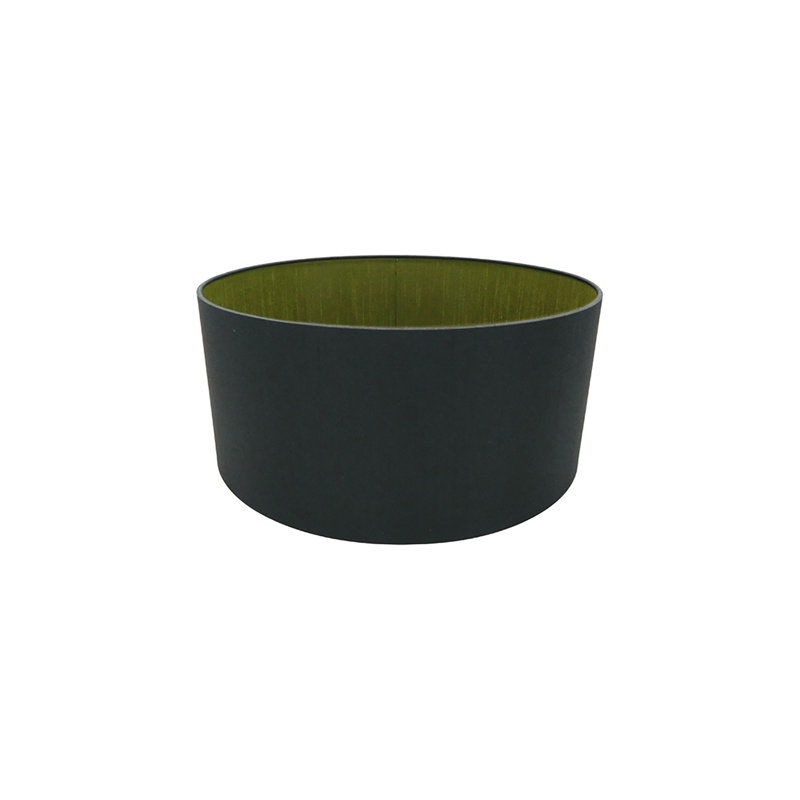 Cotton Drum Lamp Shade, 18cm H x 40cm W x 40cm D, Midnight Black