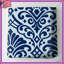 Blue Damask Pattern Quilted Bedspread All Sizes-130509250