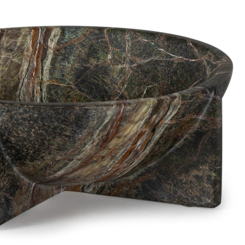 Tribune Marble Bowl Large (Green), 3" H x 8" W x 8" D