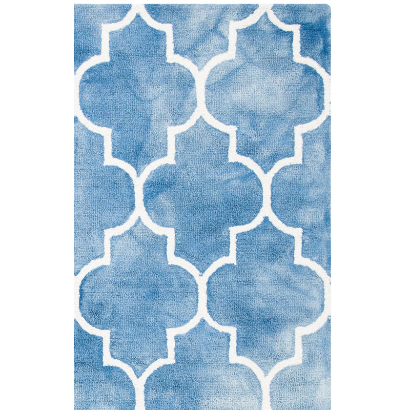 Tapis géométrique en laine touffeté à la main Dip Dye, Rectangle 3 pi x 5 pi