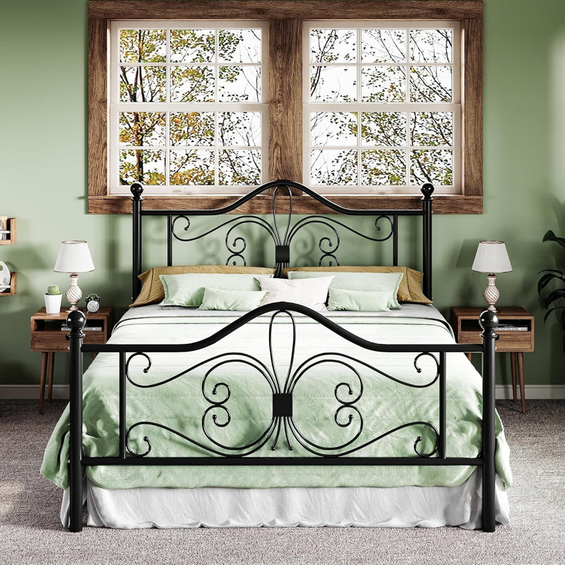 Black Full Size Metal Bed Frame
