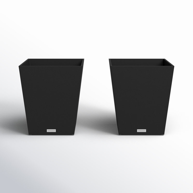 Pure Series Nobleton Planter, 18" H x 16" W x 16" D, Black, 2