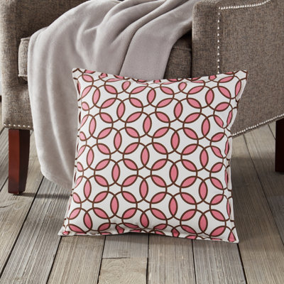 Geometric Cotton and Canvas Throw Pillow