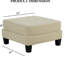 Velours côtelé beige de style contemporain avec rangement, l 31 po x P 31 po, espace de rangement principal en tissu, P 31 po H 18 po, utilisation dans la pièce