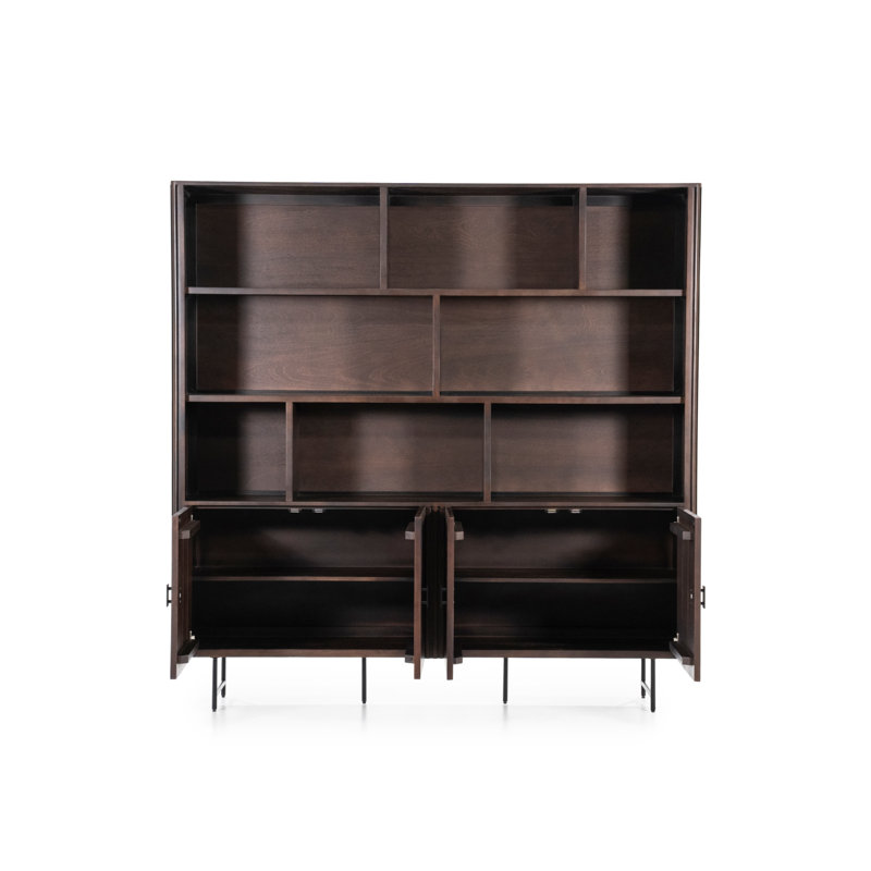 Cabinet Solid Wood Bookcase, Brown