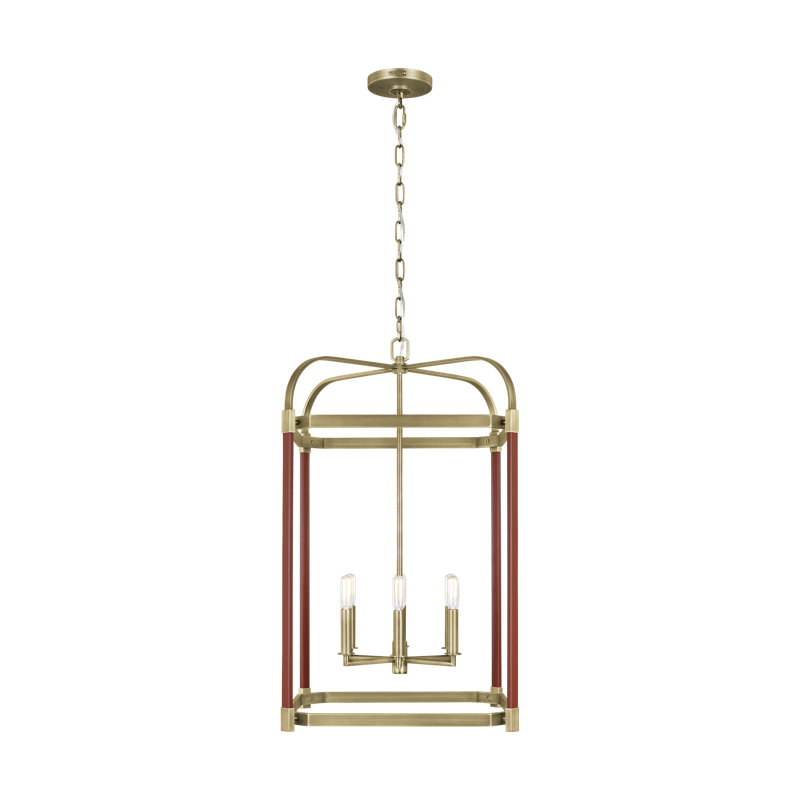 Hadley Time Worn Brass 6-Light Indoor/Outdoor Square Lantern