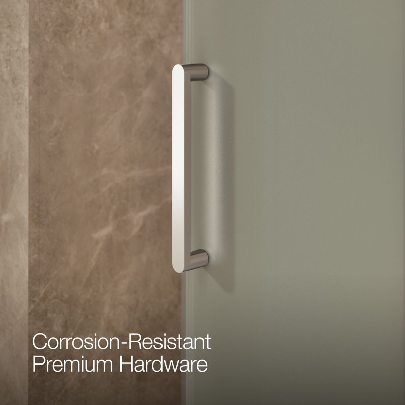 Composed 78 In. H Sliding Shower Door With 3/8 In.-Thick Glass, Silver