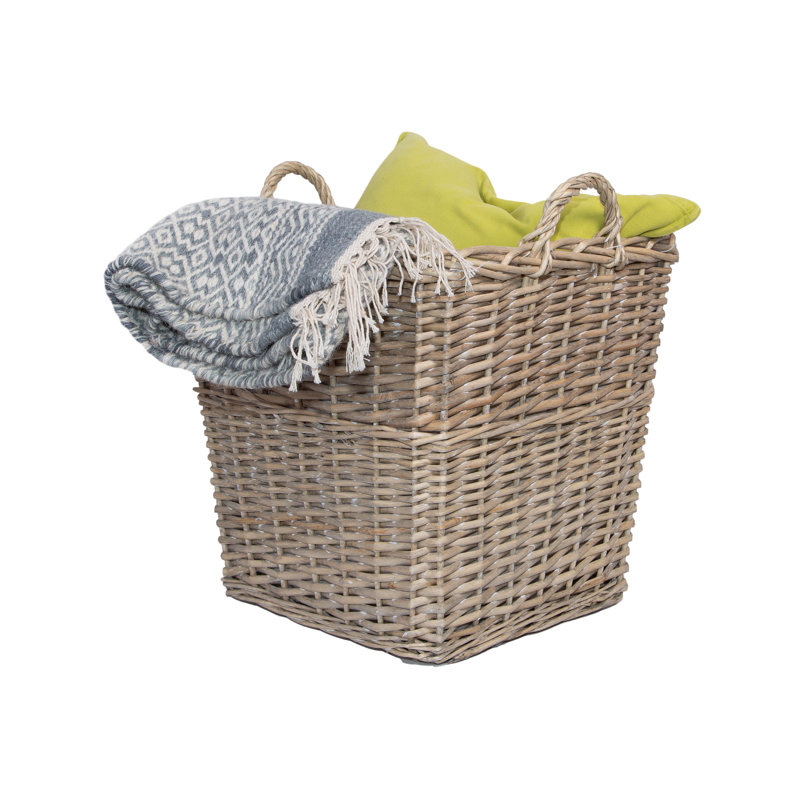 Square Wicker Fireside Log Basket