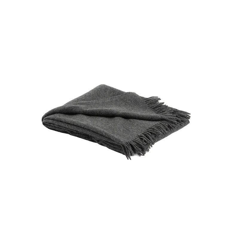 Jeté en laine recyclée et écossais L 73 po x l 59 po Fibre par Auskin, Noir