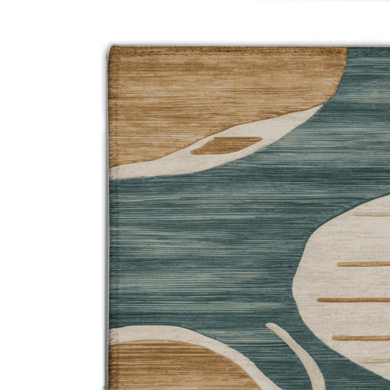 Watercolor Brown Indoor and Outdoor Area Rug, Rectangle 4' x 6'