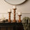 Ensemble de porte-bougie en bois de manguier 12 po 12 po - Ensemble rustique 3 pièces pour bougies DEL