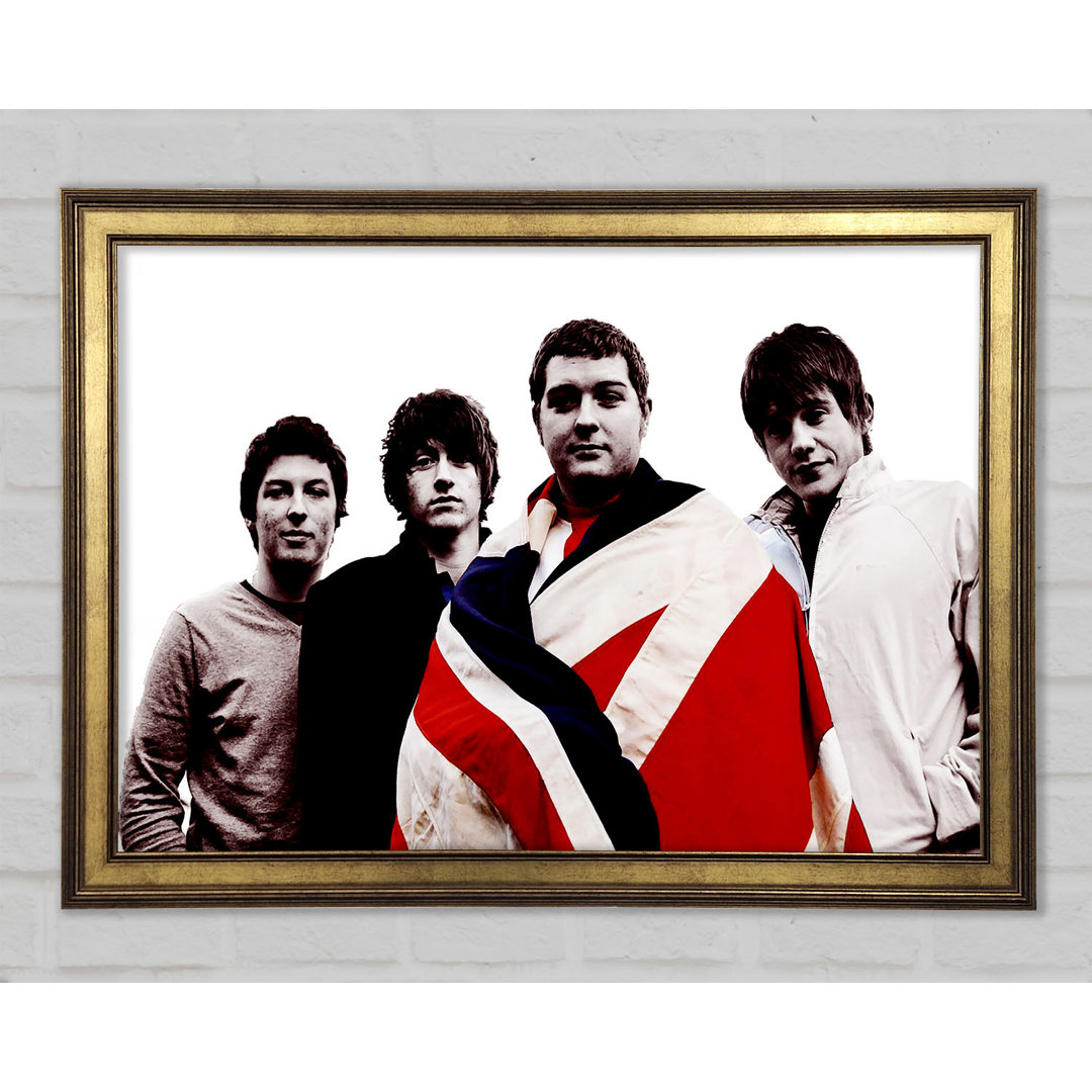 Arctic Monkeys Britische Flagge B N W - Einzelne Bilderrahmen Kunstdrucke