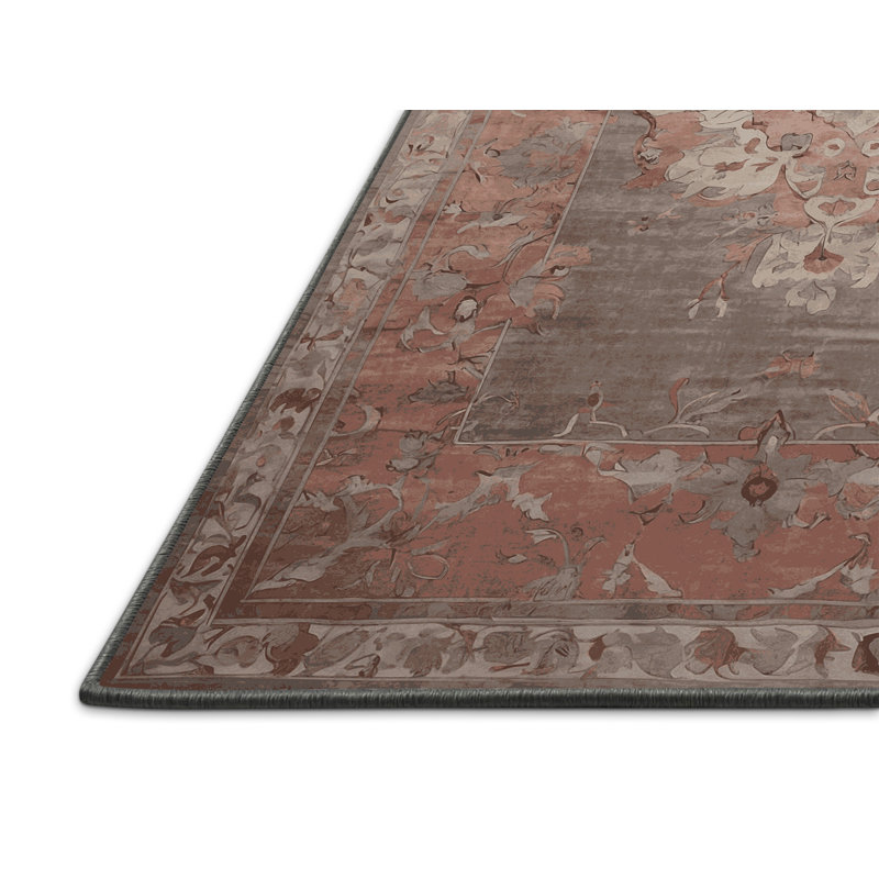 Tapis gris soyeux et moelleux, Rectangle 6 pi x 9 pi