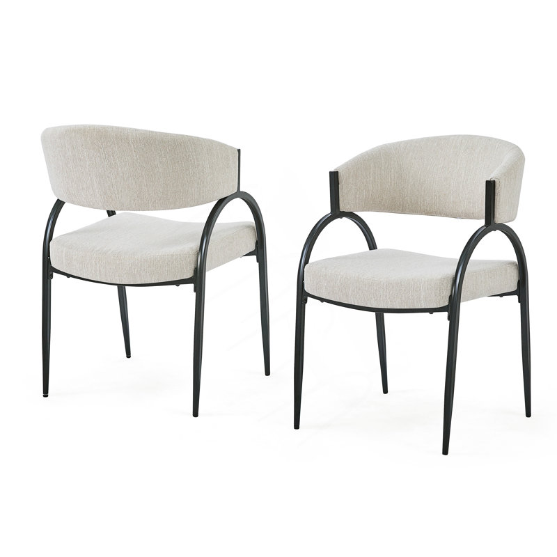 Élégantes chaises de salle à manger rembourrées avec pieds en métal, ensemble de 2, confortables et durables pour les salles à manger modernes