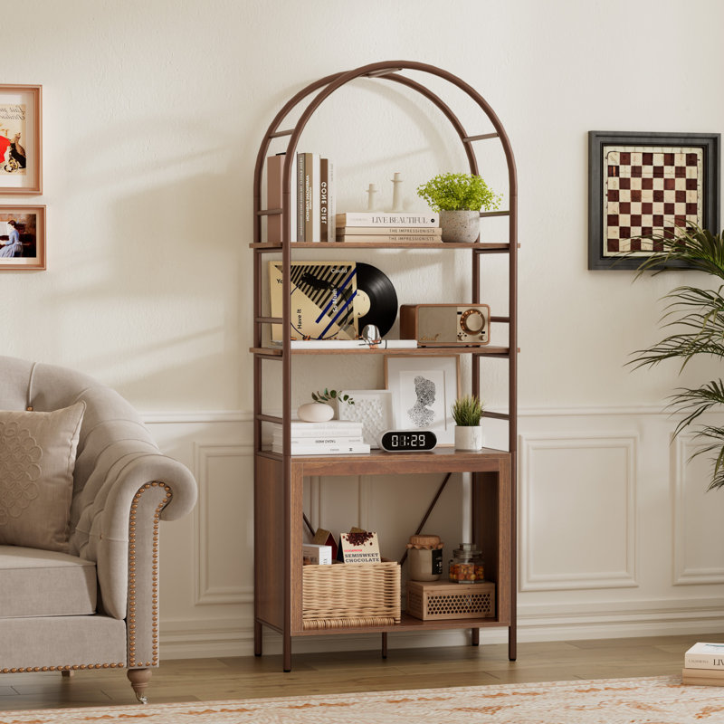 72" Tall Bookcase with Storage Shelves, Floor Standing Open Display Storage Shelf with Metal Frame, Large Organizer for Living Room, Home Office, Bedroom