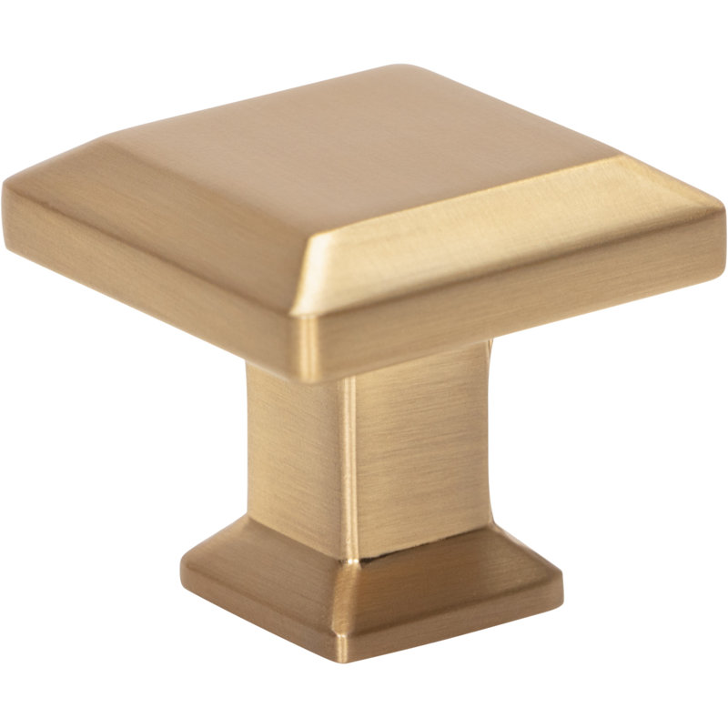 Sweetbriar Lane 1 1/4" Length Square Knob, Warm Brass