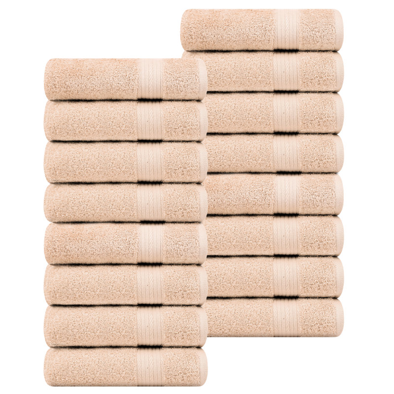 Ensemble de serviettes 100% coton super doux et absorbant Como, Beige, Serviettes de bain - paquet de 16