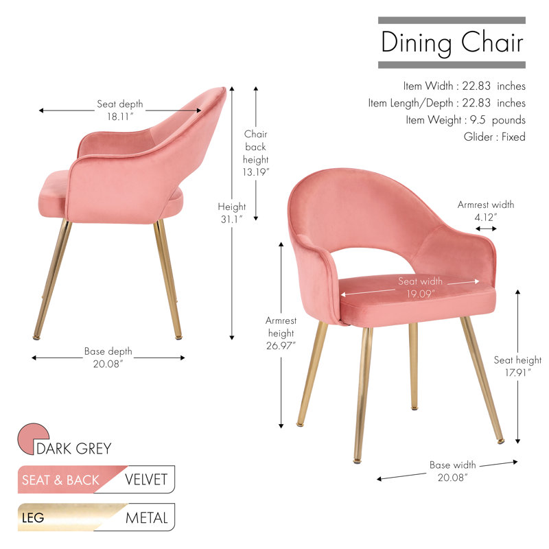 Fauteuil en velours Linkoski, Rose