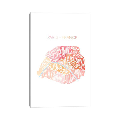 Paris Map - Wrapped Canvas Painting