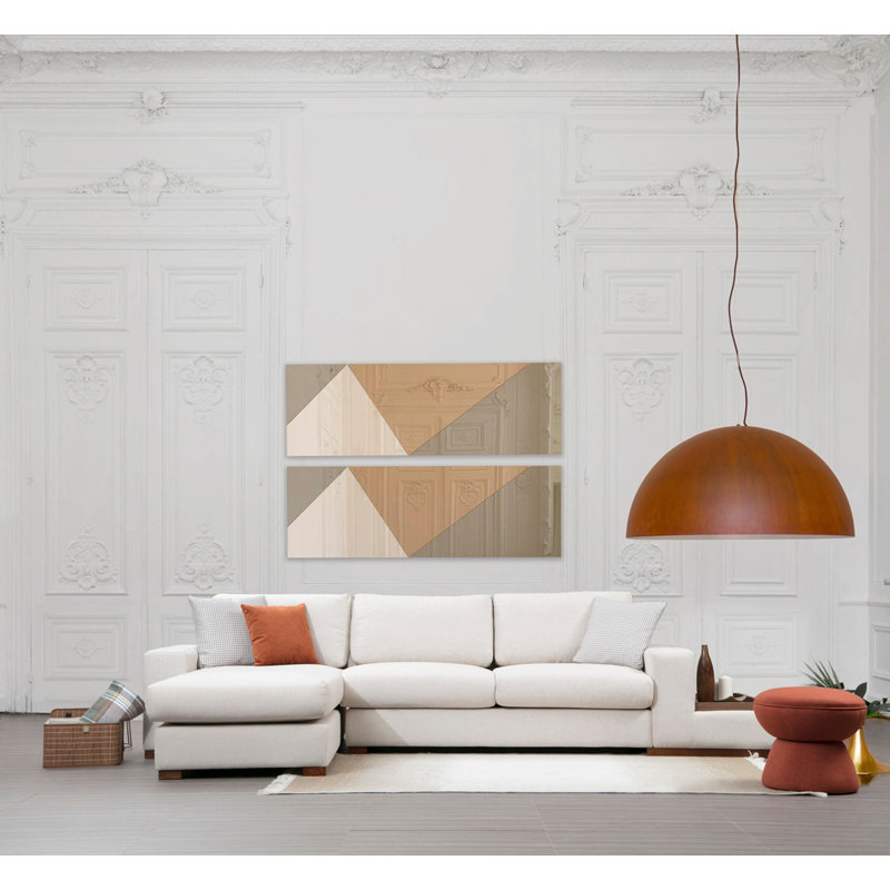 Élégant canapé d'angle avec structure en bois de hêtre, l 10,3 pi x l 6,4 pi x H 2,8 pi | Tissu 100% polyester, nettoyage à sec | Coussins confortables en mousse et en plumes grises épaisses de 18,1 po | Comprend 2 coussins portables, des pieds en noyer et un design scandinave