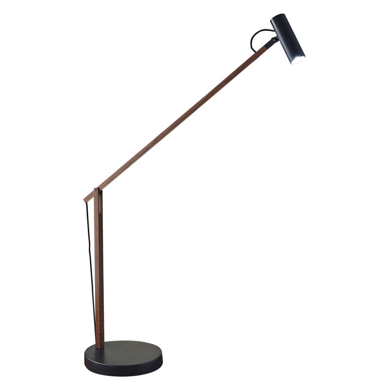 Lampe de bureau 32,5 po Dalila, Bois de noyer / noir