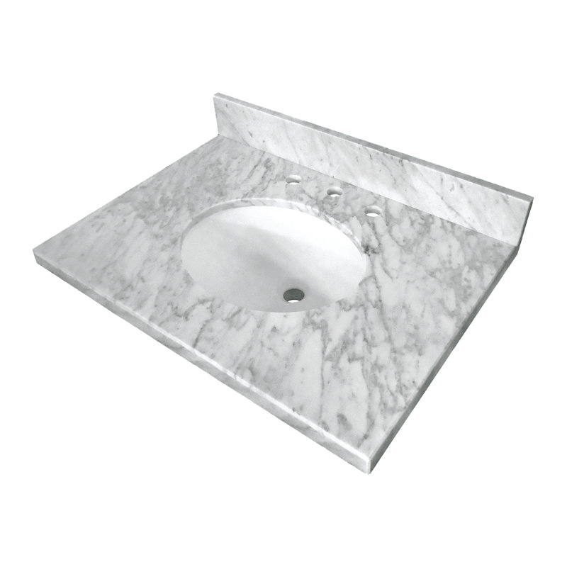 Kingston Brass Templeton 36-Inch Carrara Marble Vanity Sink Top