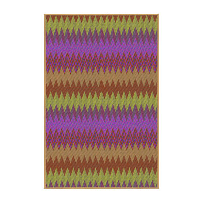 Tapis brun à motif/violet/vert