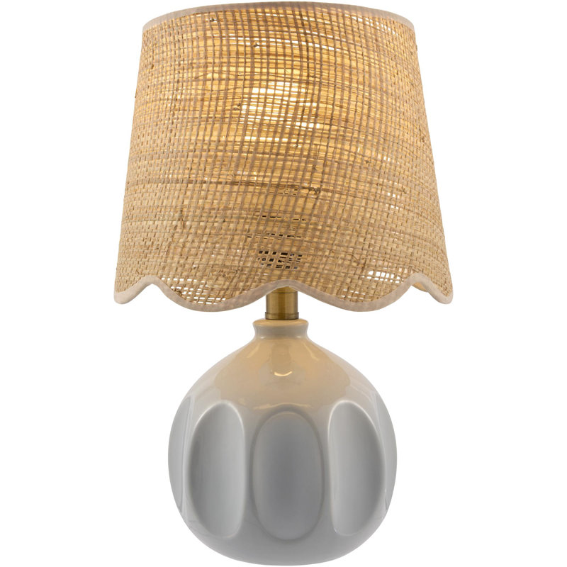 Amecia Table Lamp, Beige, Jute, Aqua