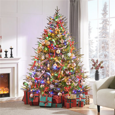 Arbre de Noël artificiel pré-éclairé avec 9 lumières DEL multicolores
