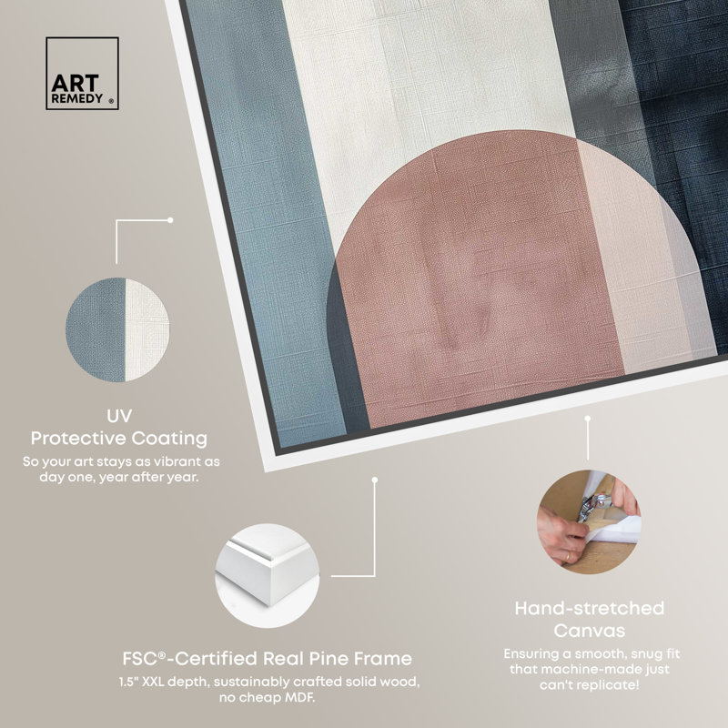 Large Multicolor Abstract Canvas Print with White Frame