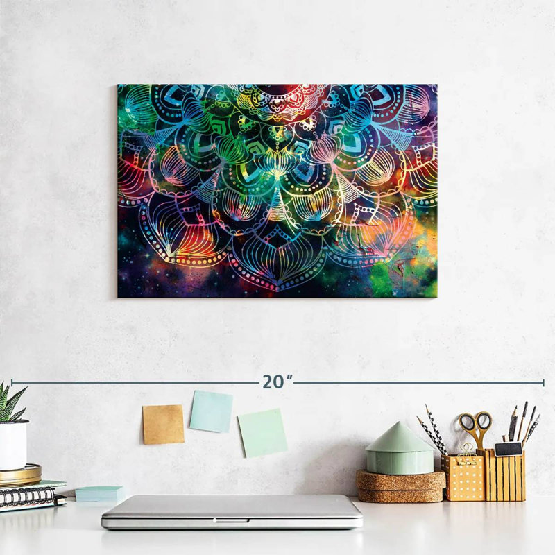 Mandala céleste, reproduction sur toile, H 8 po x l 12 po x P 1 po