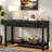 Modern Console Table With Striped Design, 2 Drawers And 2-tier Design-902743295