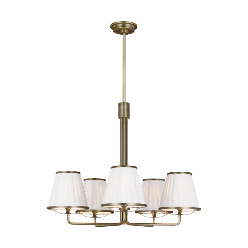 Lustre à 5 lumières Esther, Laiton vieilli