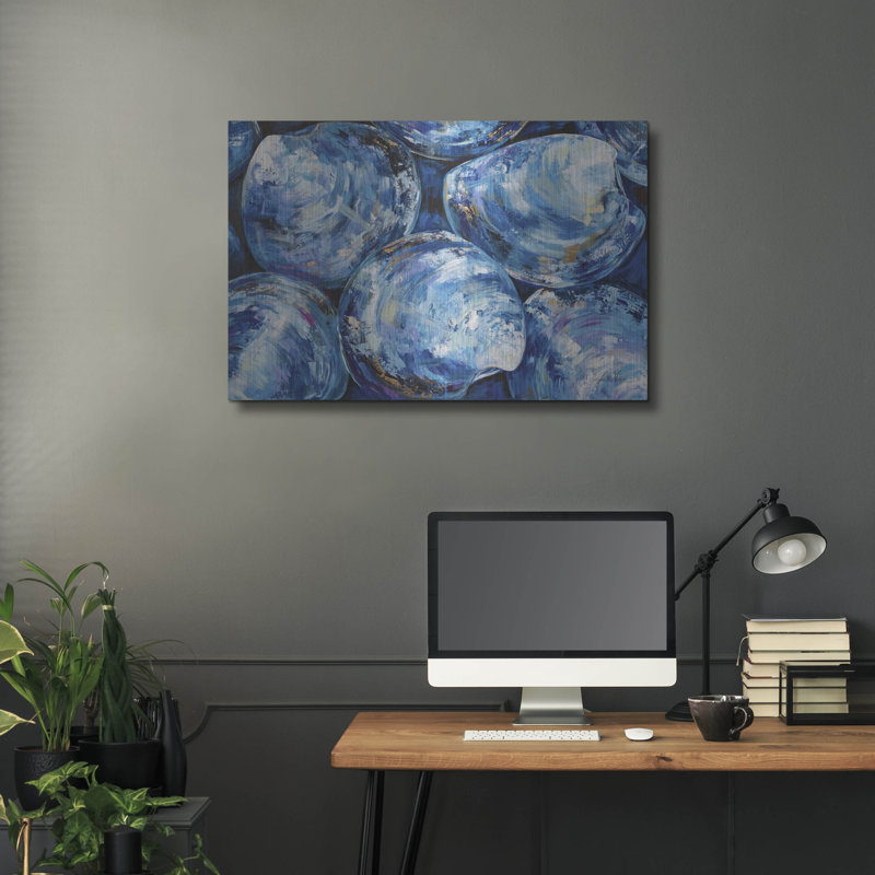 Art mural en métal Beachcrest Home ™ «Group Of Quahogs» par Jeanette Vertentes, H 24 po x l 36 po