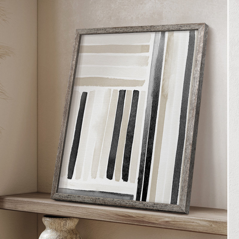 «Neutral Lines I», reproduction encadrée - bois massif, H 30 po x l 24 po